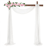 Garvee Elastischer Stretch Chiffon Vorhang 2 Stück 70x550cm Weiß Für Hochzeit Traubogen Party Deko