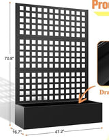 Garvee Rankgitter Spalier Mit Pflanzkasten Metall Für Garten Terrasse Balkon 120x40x180Cm Grün - Mit Räder-Köper