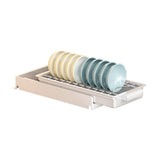 Garvee Ausziehbare Schublade Küche Teleskopschublade Edelstahl Organizer für Vorratskammer Bad, Kein Bohren, Vielseitig, Modern, mit Stauraum, mit Ablage, Weiß - Weiß