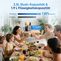 GARVEE 1,9 L Slush-Maschine für Zuhause, 5 Programme, 200-W-Kompressor, LED-Display & Selbstreinigung, ohne Eiswürfel für Slushies und Frozen Drinks