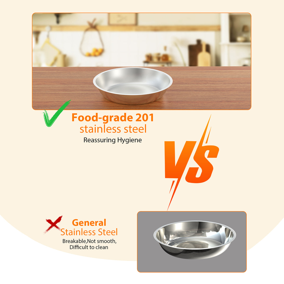 Garvee Chafing Dish 4er-Set 5 L aus Edelstahl, rund in Roségold, Buffet-Speisenwärmer für Catering, Hochzeiten und Events