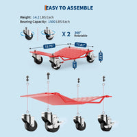 Garvee Auto-Rangierhilfe Set 2 Stück – V-förmige Plattform, 680 kg pro Rangierhilfe, Rot