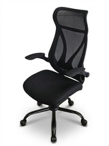 Garvee Ergonomischer Bürostuhl mit hoher Mesh-Rückenlehne, verstellbaren Armlehnen, 90–120° Wippfunktion, 360° Drehstuhl mit Rollen, 136 kg Tragkraft, Schwarz