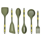 Garvee Silikon-Küchenhelfer-Set 6-teilig, Kochutensilien mit Pfannenwender, Kochlöffel, Schöpflöffel, Schaumlöffel und Serviergabel, spülmaschinengeeignet, Grün
