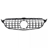 Garvee Kühlergrill für Mercedes C W205 2014-2018, Chrom, ABS Material, Front-Upgrade, Einfache Montage