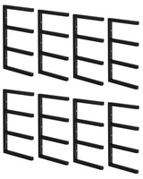 Garvee 8er-Set Wandregal für Holz mit 4 Ebenen, bis 363 kg belastbar, Stahl-Holzlagerregal für Innen & Außen, Schwarz - Schwarz