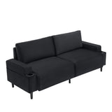 Garvee Sofa, Kippschutz, Polsterung und Rückenlehne, Auf Raumgröße abgestimmt, Schwarz - Schwarz