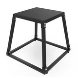 GARVEE Sprungbox aus Stahl 51 × 51 × 46 cm, Rutschfeste Plyobox für Crossfit, Fitness & Heimtraining, Stabiler Jump Trainer, Schwarz - Schwarz