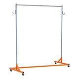 Garvee Z-Kleiderständer 165 × 61 × 180 cm, mobiler Schwerlast-Kleiderständer bis 100 kg aus Edelstahl mit Z-Basis und feststellbaren 360°-Rollen - Orange