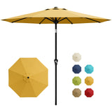 Garvee 10FT Outdoor Sonnenschirm Polyester UV-Schutz Wasserdicht Neigbar Kurbel 8 Streben Garten Terrasse Pool - Gelb