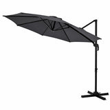 Garvee Ampelschirm Ø 300 cm, neigbar, Kurbelmechanismus, Um 360° drehbar, Dunkelgrau - Dunkelgrau