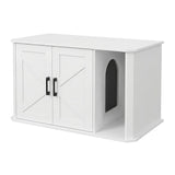 Garvee Katzenklo Schrank mit 2 Türen, 85 × 49 × 50 cm, Katzentoilettenschrank mit seitlichem Eingang, Katzenklo Möbel als Beistelltisch für Wohnzimmer und Schlafzimmer - Weiß