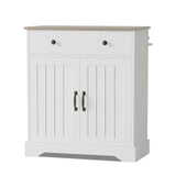 Garvee Küchenschrank 75 cm mit Schublade, 2 Türen, verstellbarem Einlegeboden, Massivholzplatte und Kippschutz, Sideboard für Küche und Esszimmer