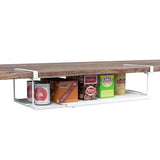 Garvee Verstellbares Unterbau-Regal mit Rutschfester Unterseite, Metallgitter, Keilclip, Küchenorganizer, Weiß, ausziehbar, mit Stauraum