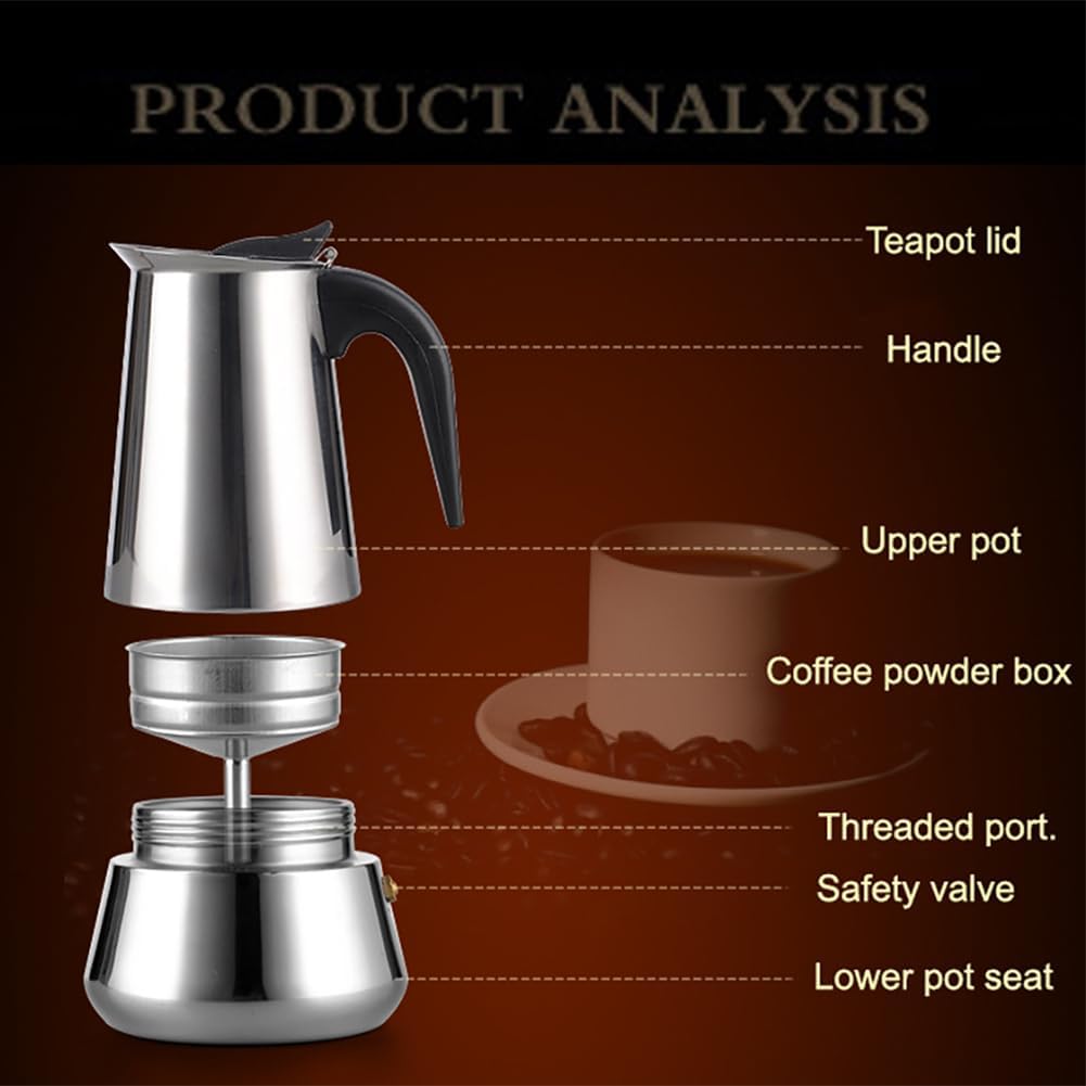 Garvee Espressokocher 450 ml für bis zu 9 Tassen Kaffee