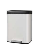Garvee 60,6 L Metall-Mülleimer mit Deckel, Rostfrei, Soft-Close für Küche und Büro, Weiß, Ergonomisch, Liner-Rand, rutschfest - Weiß