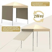 GARVEE 2,2 x 2,2 m Pop-Up Pavillon, Wasserdichtes Gartenpavillon mit UV-Schutz, Höhenverstellbar und Tragetasche, Ideal für Garten, Camping und Outdoor Events, Cremefarben