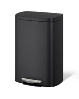 Garvee Küchenmülleimer 50 L mit Soft-Close Deckel & Inneneimer, Ergonomisch, Schwarz, pflegeleicht, rostbeständig - Schwarz