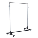 Garvee Z-Kleiderständer 165 × 61 × 180 cm, mobiler Schwerlast-Kleiderständer bis 100 kg aus Edelstahl mit Z-Basis und feststellbaren 360°-Rollen - Schwarz