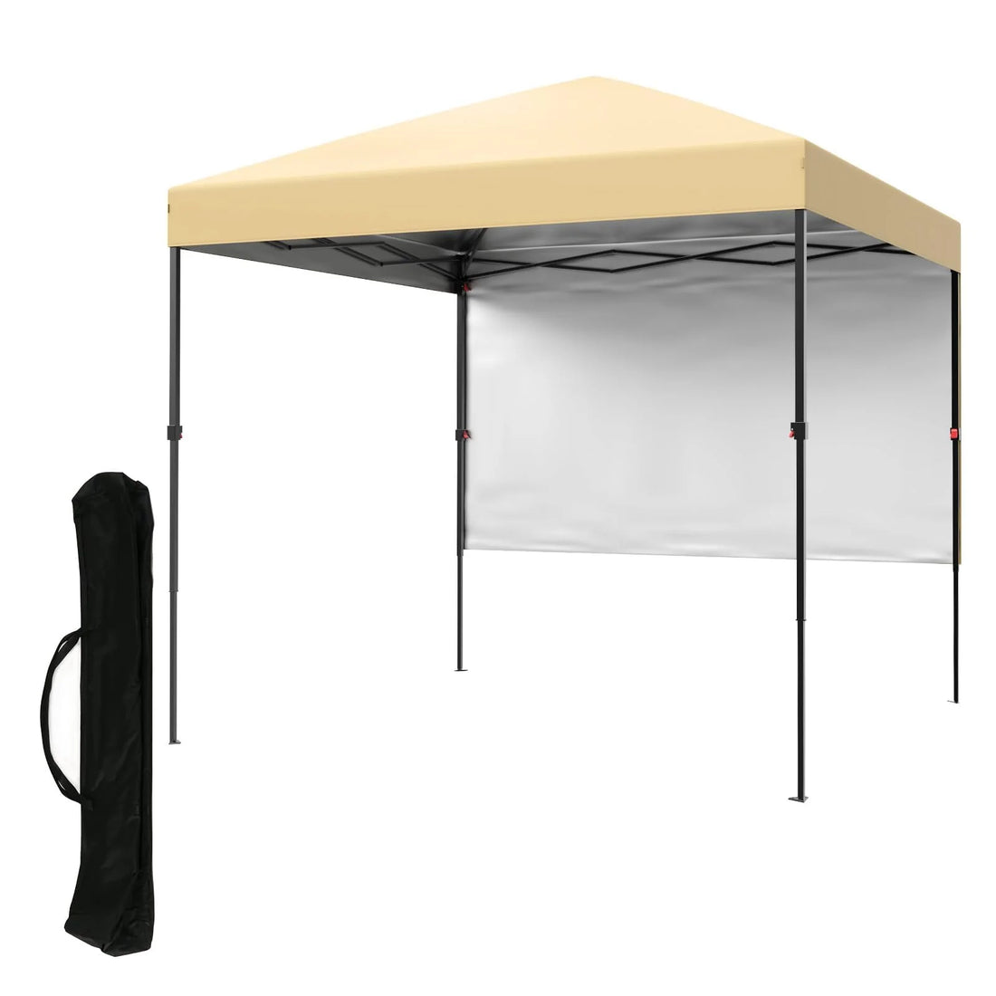 GARVEE 2,5 x 2,5 m Pop-Up Pavillon, Wasserdichtes Gartenpavillon mit UV-Schutz, Höhenverstellbar und Tragetasche, Ideal für Garten, Camping und Outdoor Events, Cremefarben