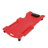 Garvee 102 cm HDPE Kunststoff Werkstatt-Kriecher mit 159 kg Tragkraft, Ergonomisch, Gepolsterte Kopfstütze, 6 Lenkrollen, Niedriges Profil, Auto-Reparaturen, Rot - Rot