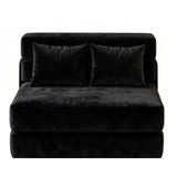 Garvee Schlafsofa aus Cord mit Schlaffunktion und Stauraum, wandelbares Sofa mit bequemer Schaumstoffpolsterung, für Wohnzimmer, Schlafzimmer und Gästezimmer - Schwarz