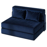 Garvee Schlafsofa aus Cord mit Schlaffunktion und Stauraum, wandelbares Sofa mit komfortabler Schaumstoffpolsterung, für Wohnzimmer, Schlafzimmer und Gästezimmer - Marineblau