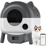 Garvee Selbstreinigende Katzentoilette mit App, Automatisches Katzenklo mit 13 L Abfallbehälter, WLAN, 8 Sicherheitssensoren, Geruchskontrolle und LED-Beleuchtung - Dunkelgrau