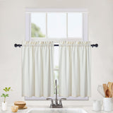 Garvee Wasserdichte Keukengordijnen Mit Reliefstruktur Beige 2x30x61 cm Für Bad Und Schlafzimmer - Beige