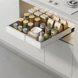 Garvee Schrank-Organizer, 52 × 7,5 cm, ausziehbar, mit Schubladen, mit LED, Kohlenstoffstahl, Weiß - Weiß