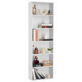 GARVEE Bücherregal, 6 Ebenen, Holz, Industrial-Design, Weiß – für Wohnzimmer & Schlafzimmer - Weiß