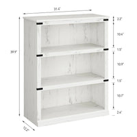 GARVEE Standregal, 4 Ebenen, 80 × 32 × 102 cm, MDF, Industrial-Design, Weiß – für Wohnzimmer & Büro
