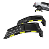 Garvee 2er-Set Auffahrrampen bis 3.630 kg, 23 cm Hubhöhe, Stahl, reflektierend, Schwarz - Schwarz