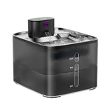 Garvee Katzenbrunnen Kabellos 4,2 L, Trinkbrunnen für Katzen mit 5000 mAh Akku, Bewegungssensor, 4-fach Filter, Edelstahl-Trinkfläche, leise Pumpe - Schwarz