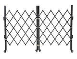 Garvee Sicherheitsfaltgitter Stahl Ausziehbar Mit Rollen Abschließbar Für Garten & Garage 51,6x74 Zoll Schwarz