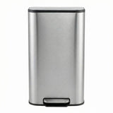 Garvee Mülleimer 13 Gal Edelstahl Rechteckig Mit Deckel Pedal Soft-Close Für Küche Und Büro Silber - 50L  44.8*34.1*61.2Cm