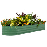 Garvee 1er Set Hochbeet Metall 244 × 60 × 45 cm, Verzinkt, Rostbeständig, Extra Tief, Grün - Grün