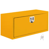 Garvee Pickup Werkzeugkasten aus Stahl, 90 x 35 x 40 cm LKW Aufbewahrungsbox mit Wetterfestem Design und Schnellzugriff, Abschließbare Transportbox für Truck, Anhänger und Fahrzeuge, Orange - Orange
