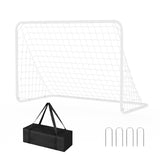 Garvee Fußballtor für Kinder, 183 × 122 cm, Fußballtor aus verzinktem Stahl mit Netz und 4 Erdankern, für Garten und Training, Weiß - Weiß