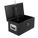 Garvee Aluminium LKW-Werkzeugbox 50 cm, Werkzeugkiste aus Riffelblech mit Schloss, Wasserdichte Staubox für Pickup-Ladefläche, Wohnwagen & Transporter, Schwarz - Schwarz