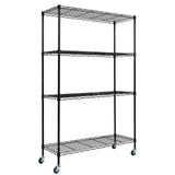 Garvee 4-Stufiges Schwerlast-Regal mit Rollen Verstellbare Ablagen für Küche und Garage 152,4 × 45,7 × 182,9 cm Pulverbeschichtet SPCC Stahl, Schwarz