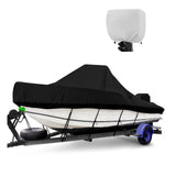 Garvee Bootsplane für Center Console Boote 6,1–6,7 m, wasserdichte Persenning aus 600D Oxford Gewebe, UV-beständig für Anhänger, Lagerung & Outdoor Schutz, Schwarz - Schwarz