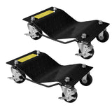 Garvee Auto-Rangierhilfe 2er-Set, 1.360 kg Gesamttragkraft, 5 mm Stahlplattform, 360° Rollen mit Bremse, Schwarz - Schwarz