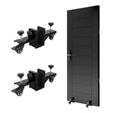 Garvee 2-Teiliges Türinstallationsset für Türen 0–4,8 cm Dick, 340 kg Tragkraft, Q235 Stahl, 360° Drehbare Räder, Bremsfunktion, Einhandbedienung, Gewerbe & Zuhause, Schwarz - Schwarz