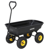 Garvee Garten-Kippwagen, Seitenwände, Kippfunktion zum Entleeren, Schwarz