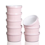 Garvee Schüsselset 8er-Set, 236 ml, hitzebeständig, ofenfest, Porzellan, Rosa - Rosa