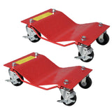 Garvee Auto-Rangierhilfe 2er-Set, 1.361 kg Gesamttragkraft, für Reifen bis 30,5 cm, 7,6 cm Rollen mit Bremse, Rot - Rot
