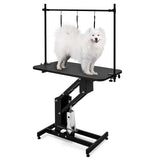 Garvee Hydraulischer Hundefriseurtisch 110 × 61 cm, höhenverstellbar von 55–98 cm, rutschfeste MDF-Tischplatte und stabiler Eisenrahmen für Hundepflege