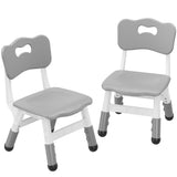 GARVEE Kinderstühle 2er-Set, 3-Stufig Höhenverstellbar, Mitwachsender Kinderstuhl für Kinder von 2–6 Jahren, Stabil, Leicht & Ergonomisch, Grau - Grau