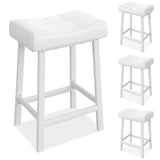 Garvee Barhocker 4er-Set, 61 cm Tresenhocker mit PU-Kunstleder-Sitz, Metallrahmen, Weiß, gepolstert